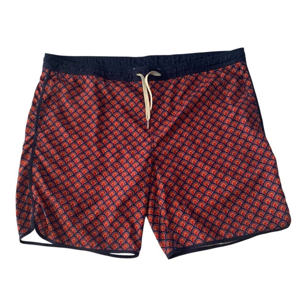 Fair Harbor mens size XXL patterned swim shorts lined rainbow multicolor